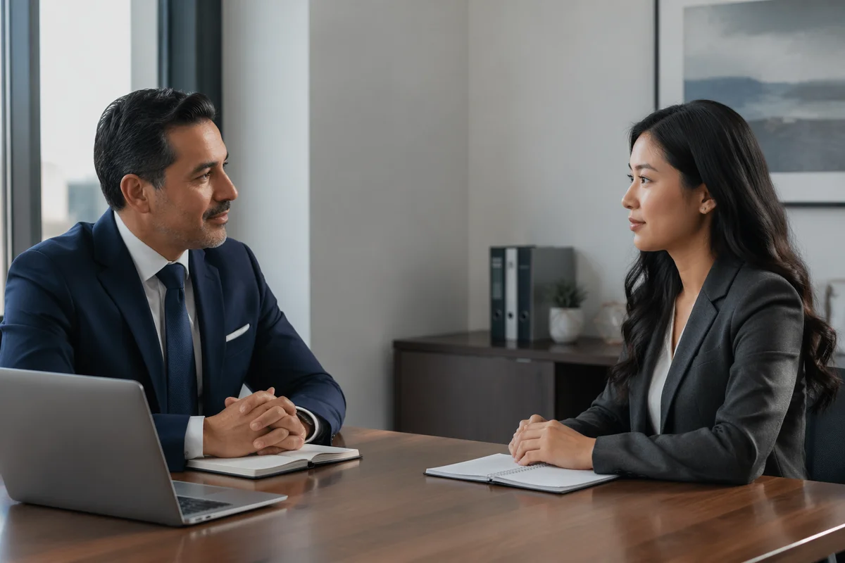 Formal Job Interview Across Office Desk