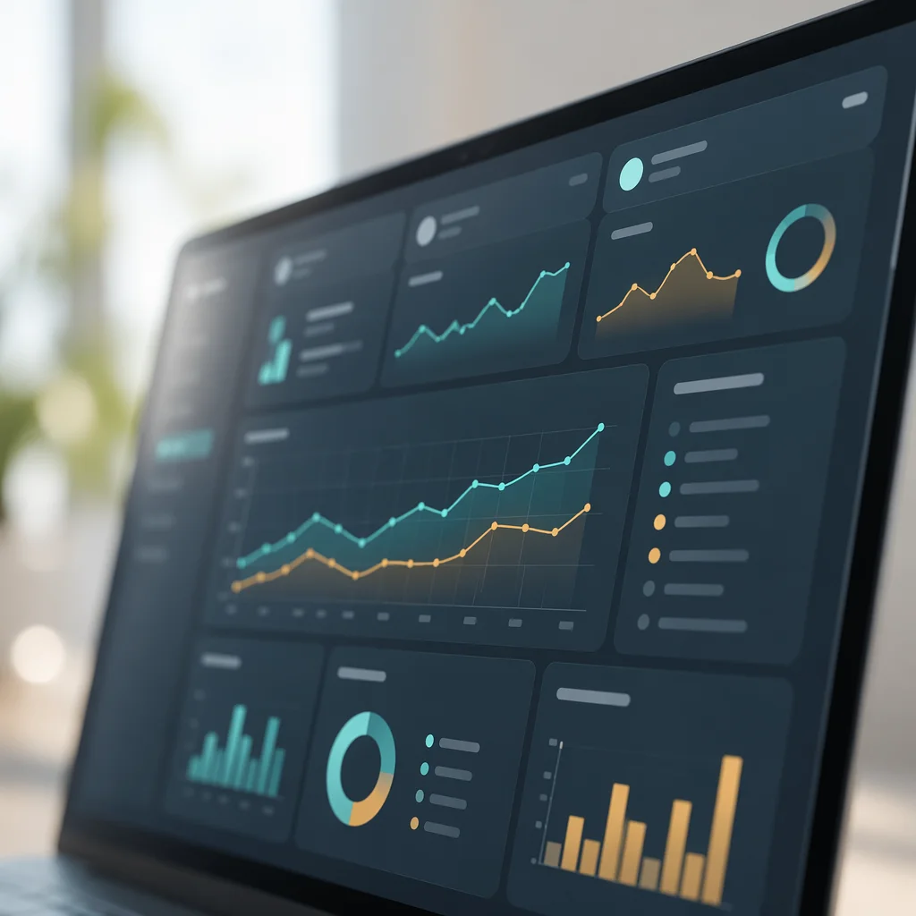 Modern Analytics Dashboard on Laptop Screen