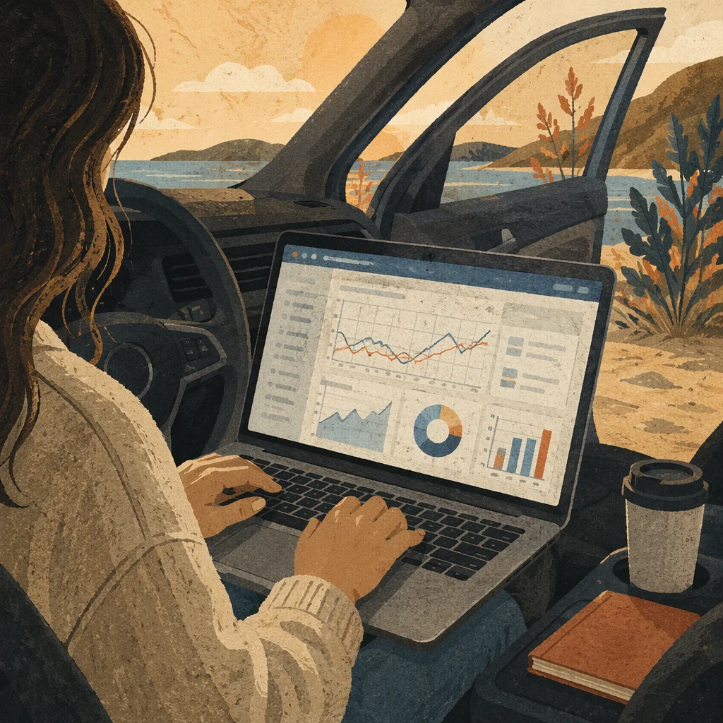 Mobile Business Analytics on Laptop in Car