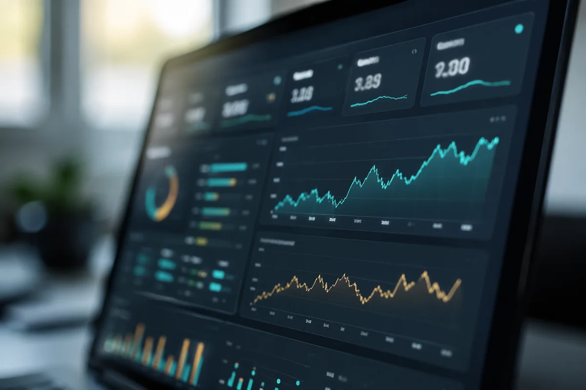 Modern Analytics Dashboard on Laptop Screen