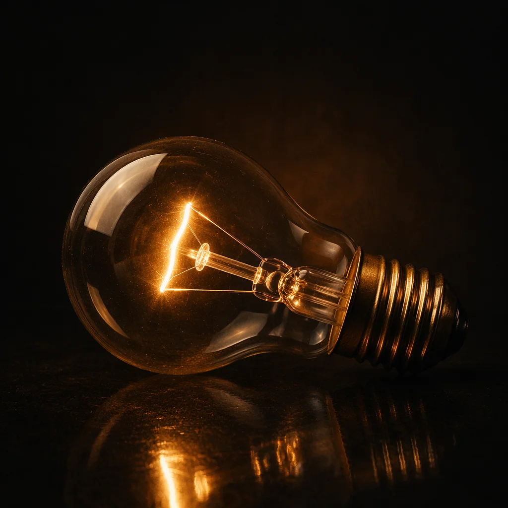 Glowing Lightbulb Business Idea Concept