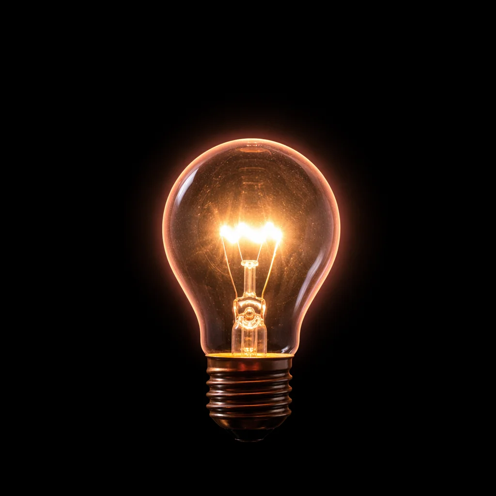 Glowing Lightbulb Business Idea Concept