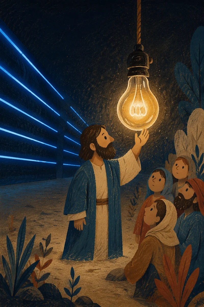 Glowing Lightbulb Business Idea on Dark Background
