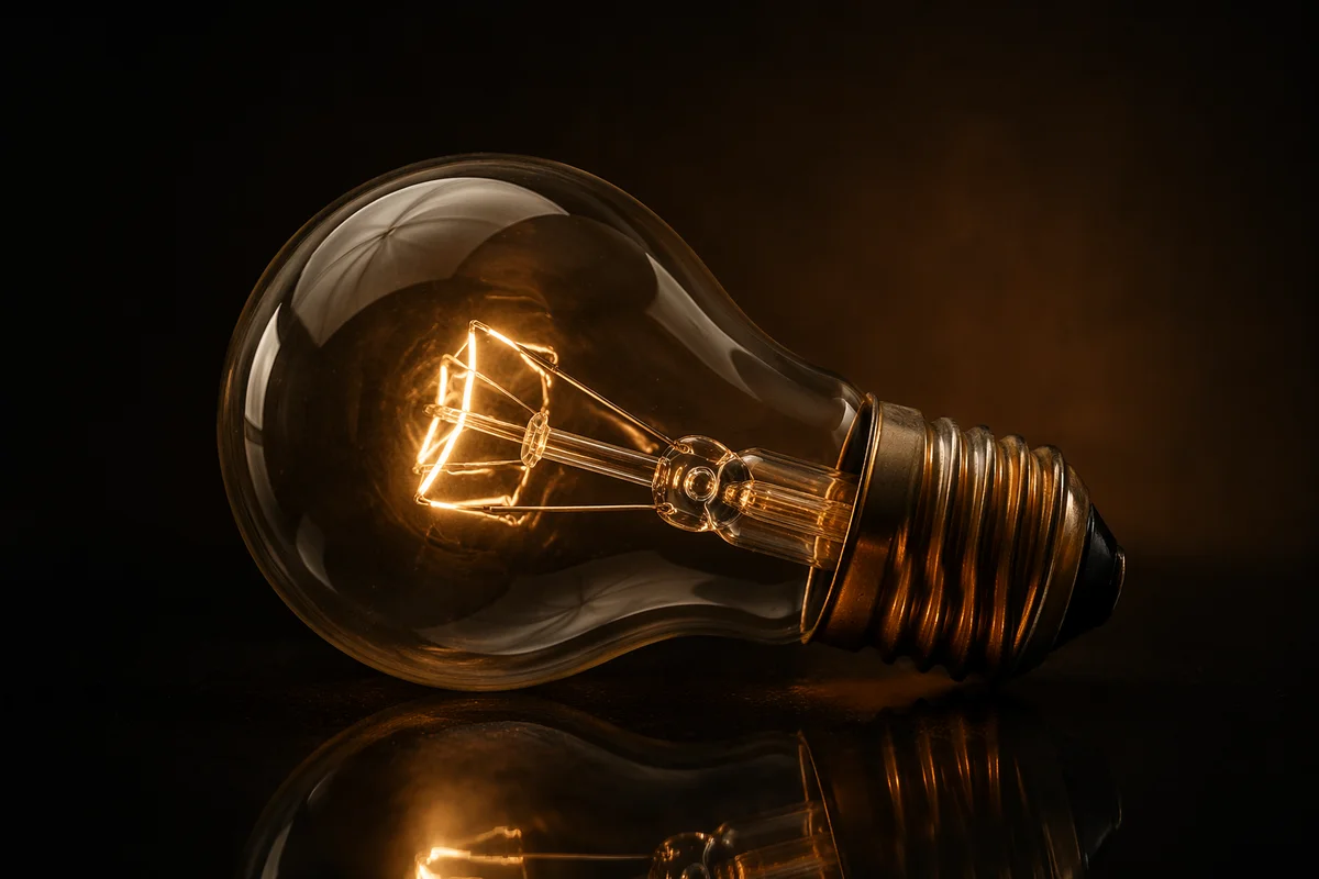 Glowing Lightbulb Business Idea Concept