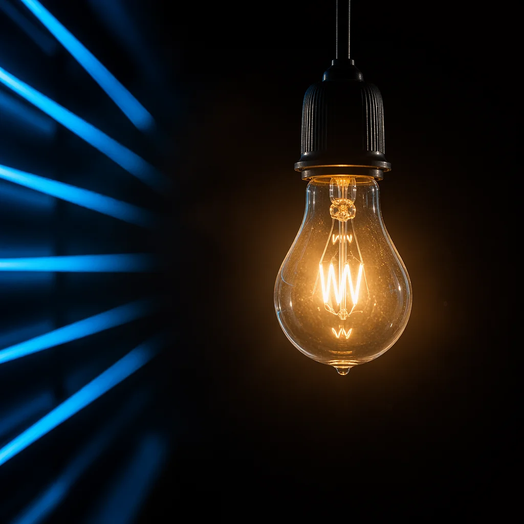 Glowing Lightbulb Business Innovation Concept