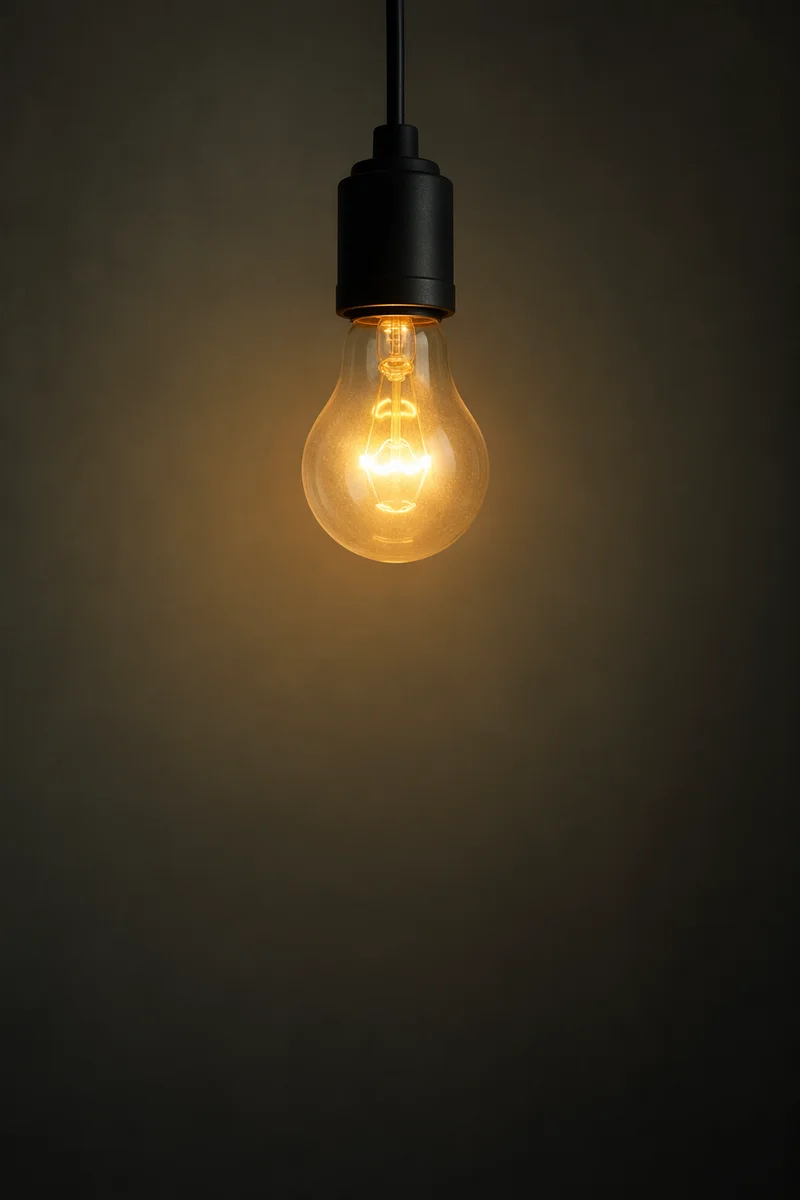 Glowing Lightbulb Business Innovation Concept