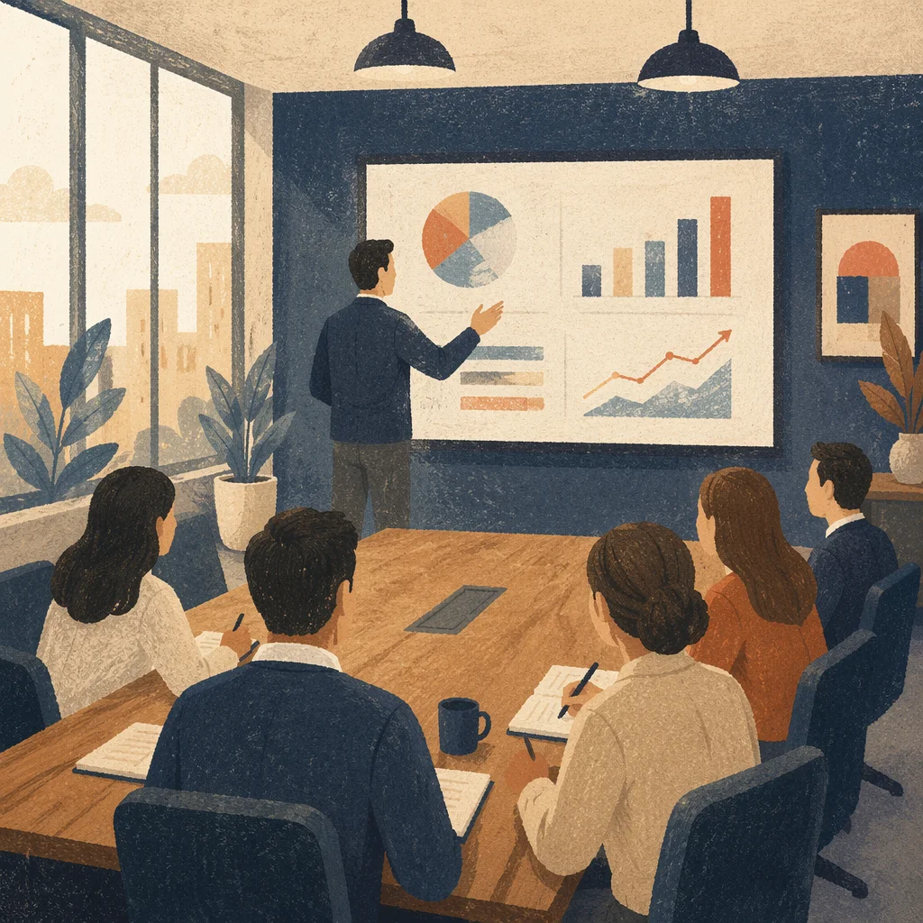 Business Presentation in Modern Conference Room