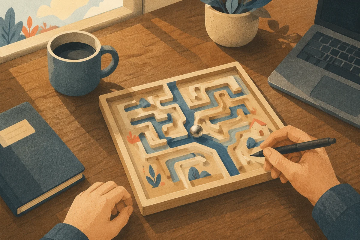 Wooden Maze Puzzle for Business Decisions