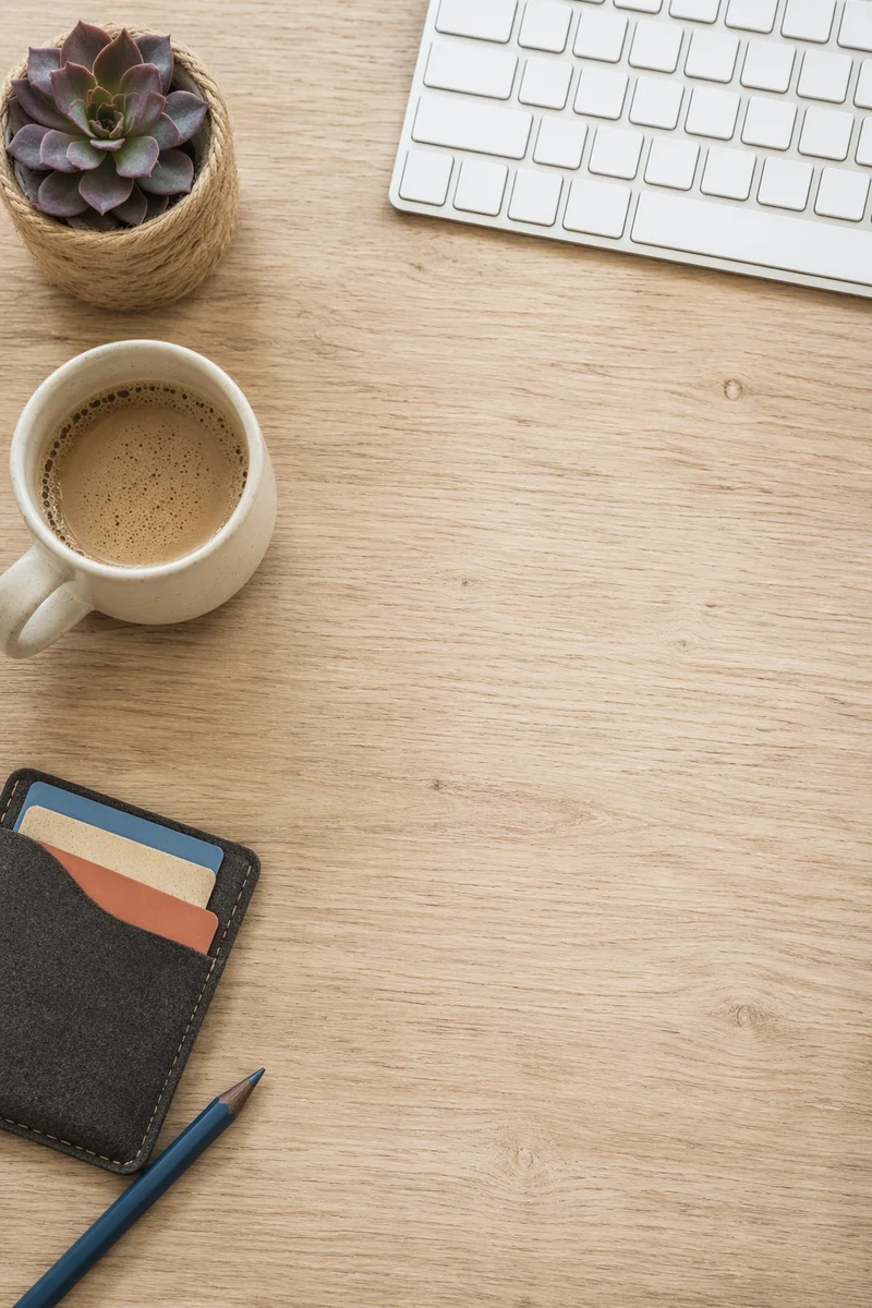 Minimalist Desk Flat Lay with Coffee