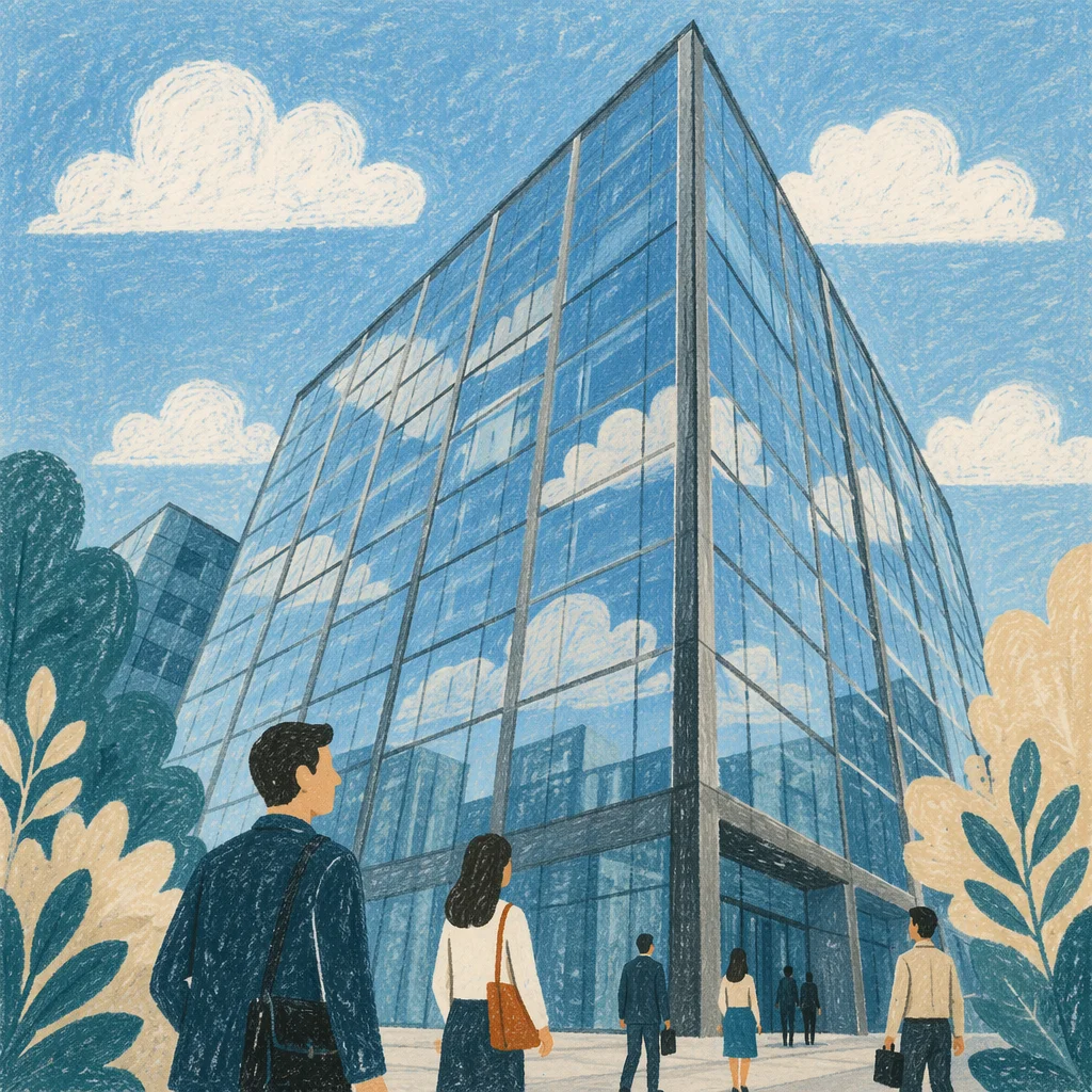 Modern Glass Office Tower Exterior View