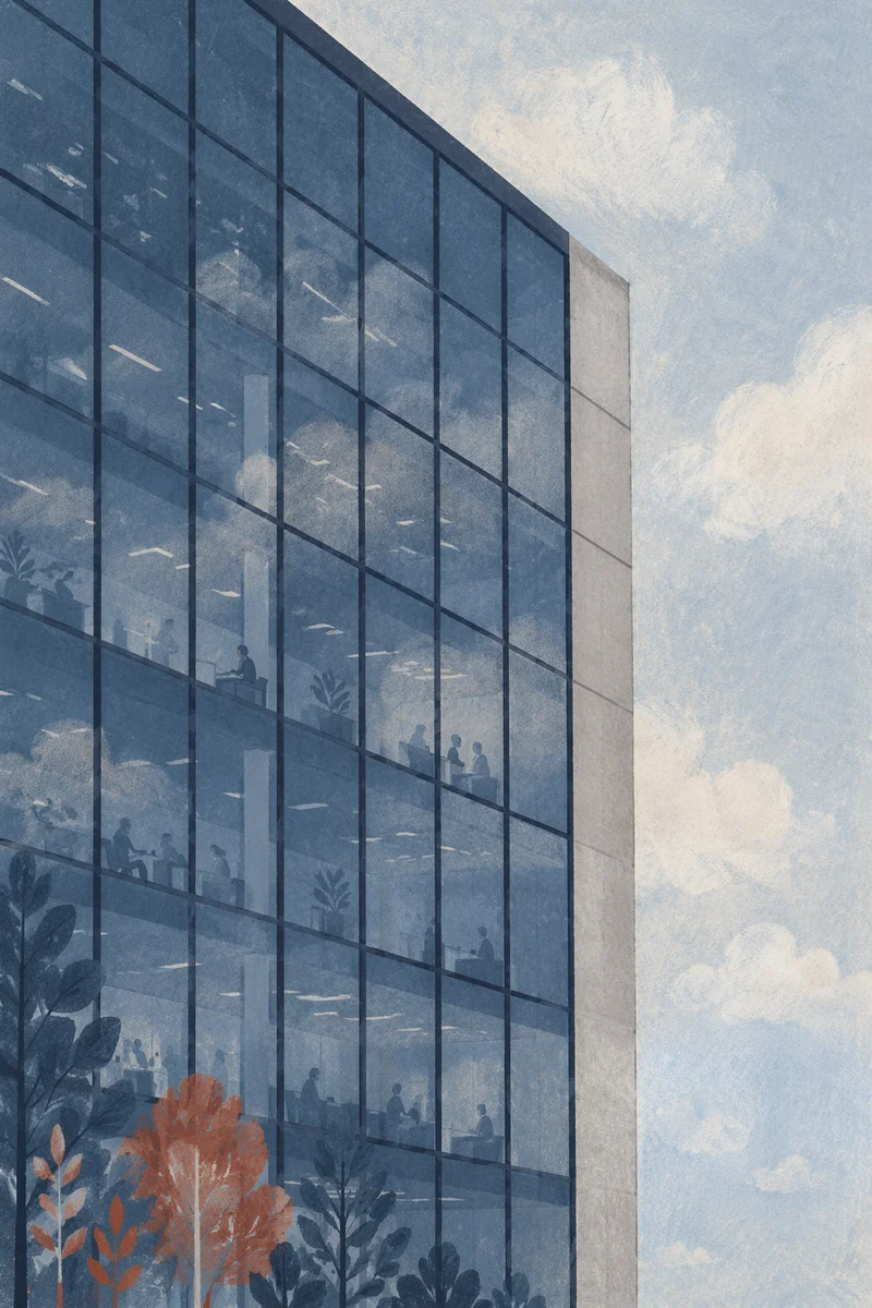 Modern Glass Office Building Facade