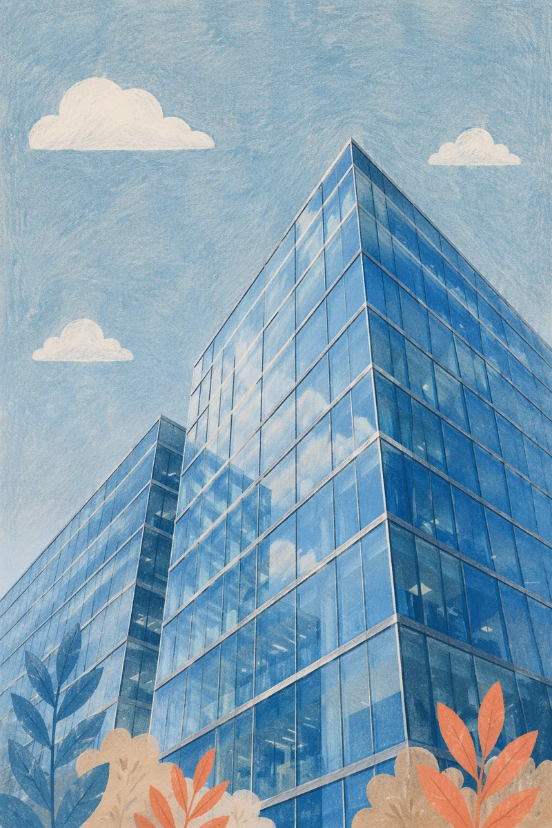 Modern Glass Office Tower Exterior View