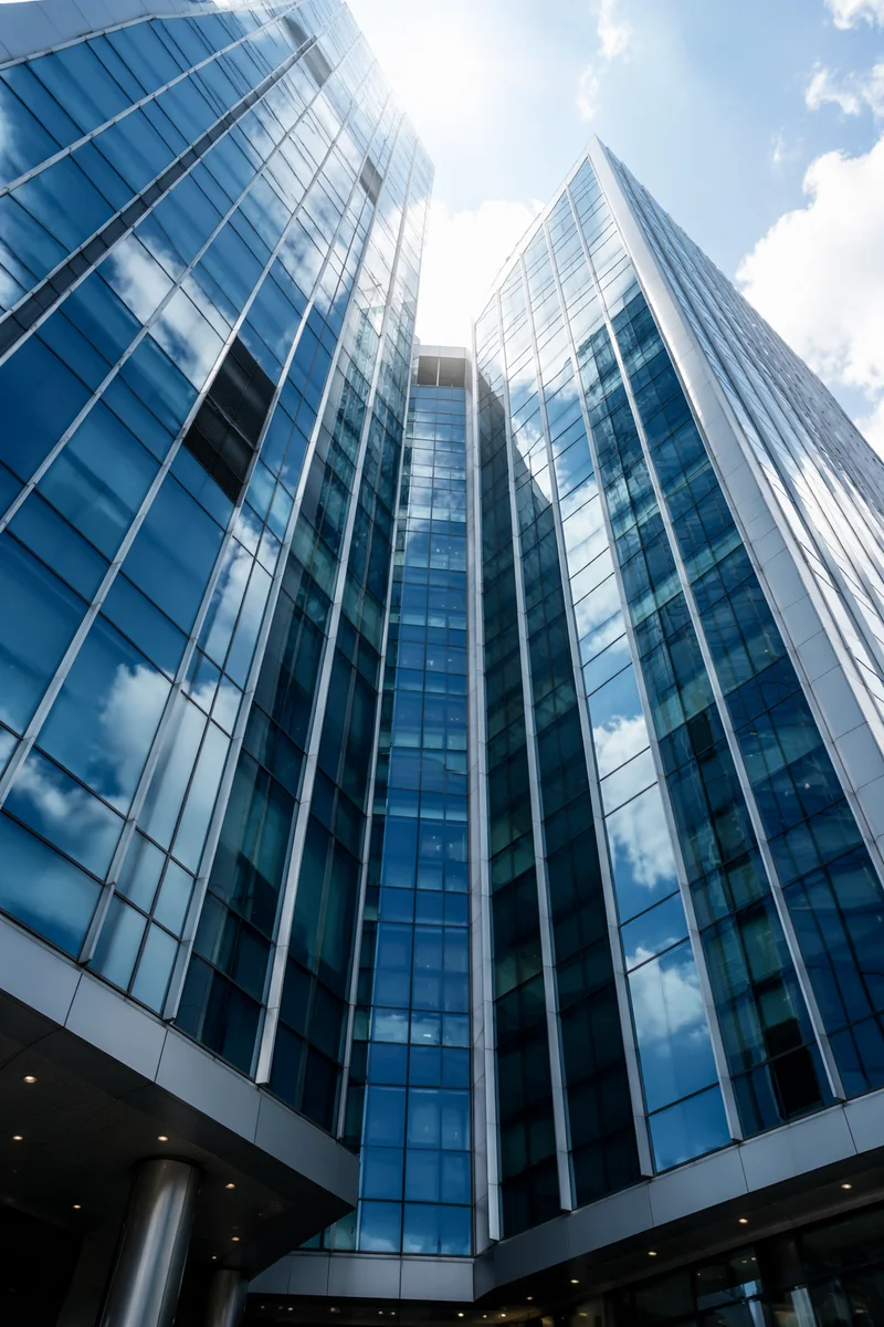 Modern Glass Corporate Tower Facade