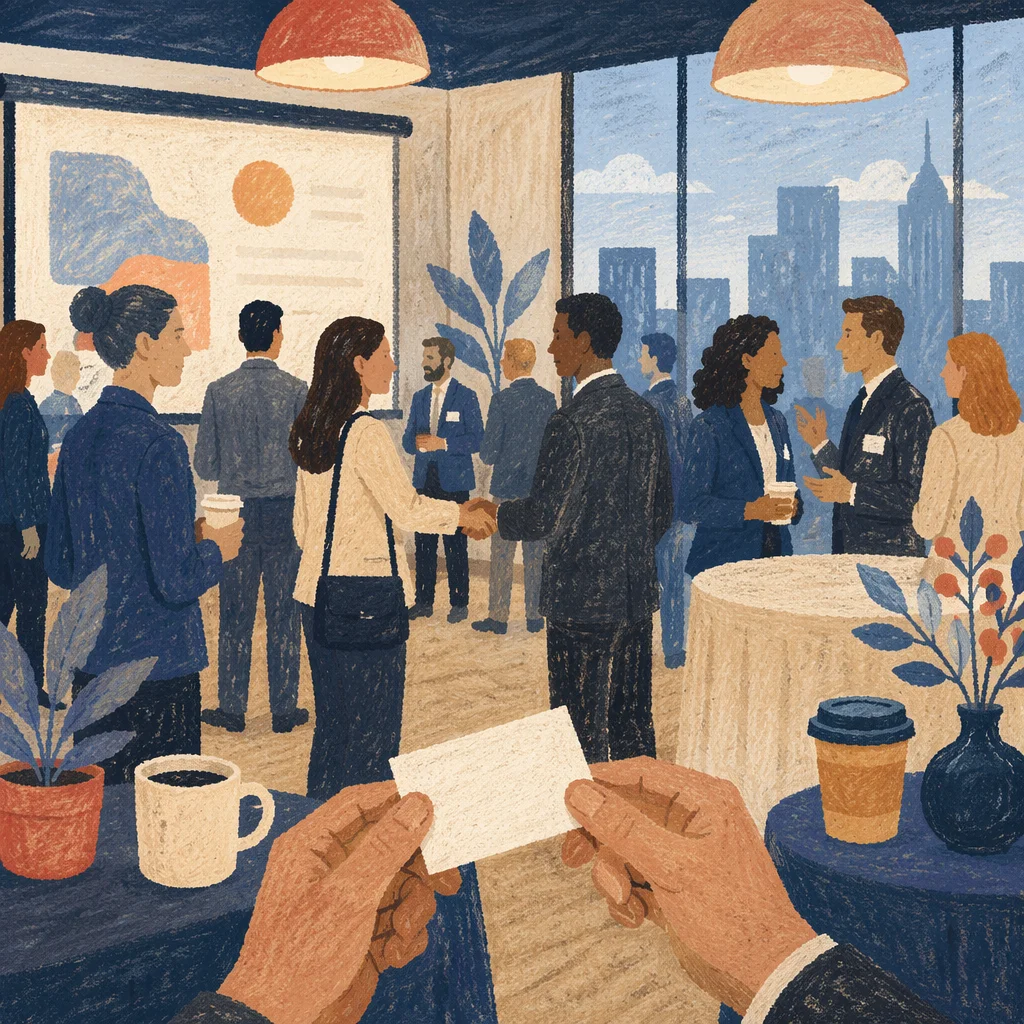 Professional Networking Conference Lounge at Dusk