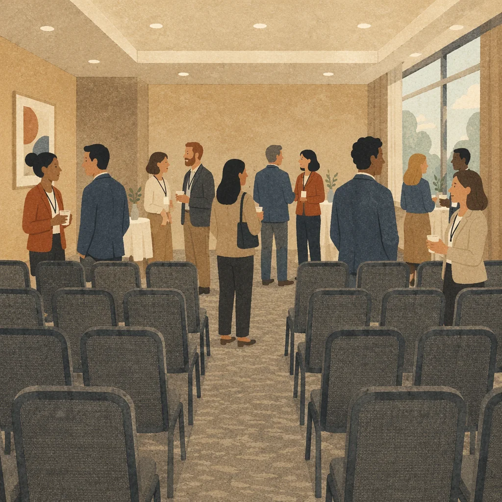Professional Networking Event in Hotel Conference Room