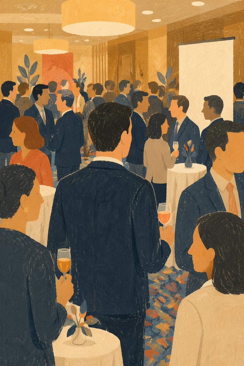 Professional Networking Event in Modern Conference Hall