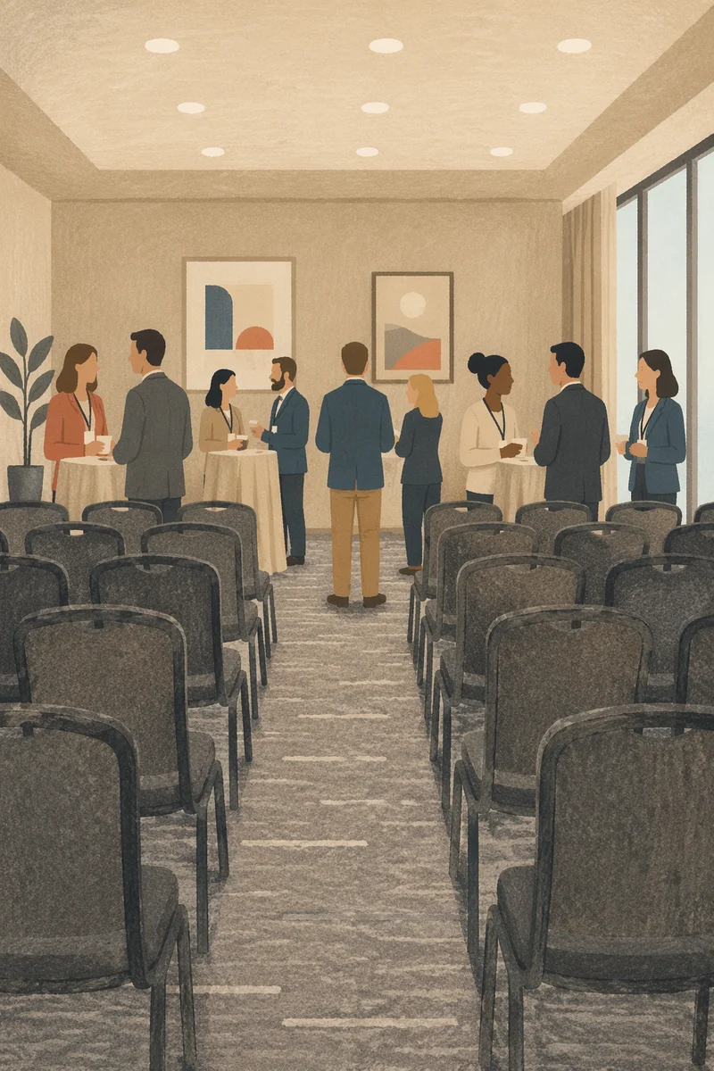 Professional Networking Event in Conference Room