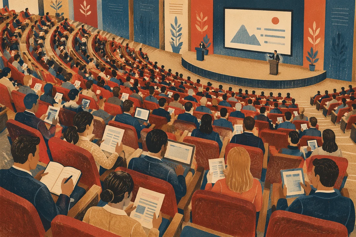 Professional Conference Audience in Modern Auditorium