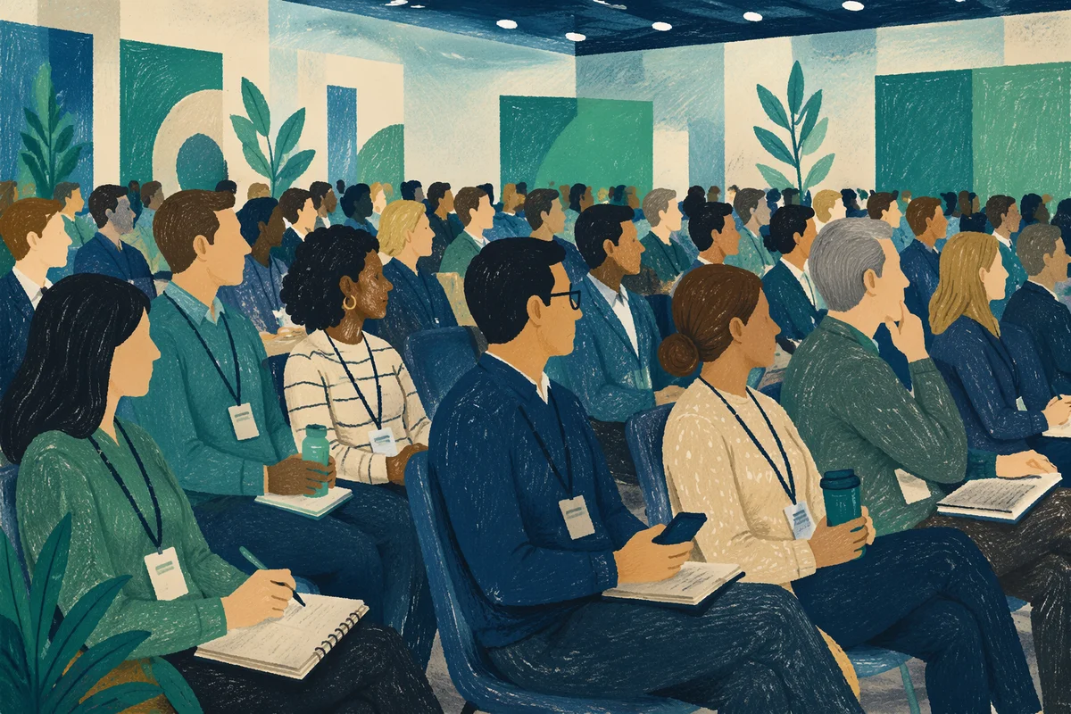 Professional Conference Audience With Networking Atmosphere