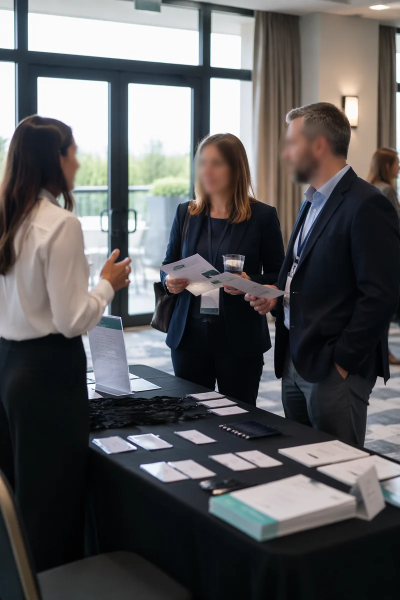 Professional Conference Registration Networking Scene