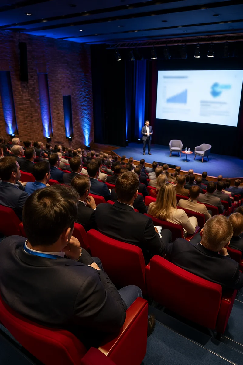 Professional Conference Audience in Modern Auditorium