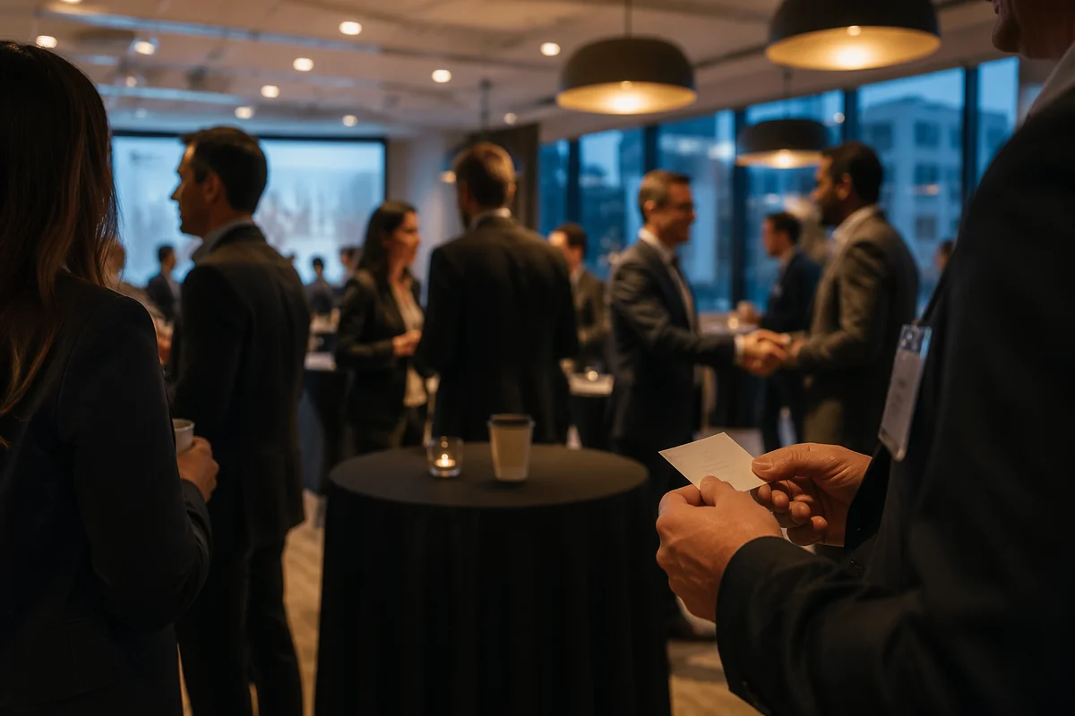 Professional Networking Conference Lounge at Dusk