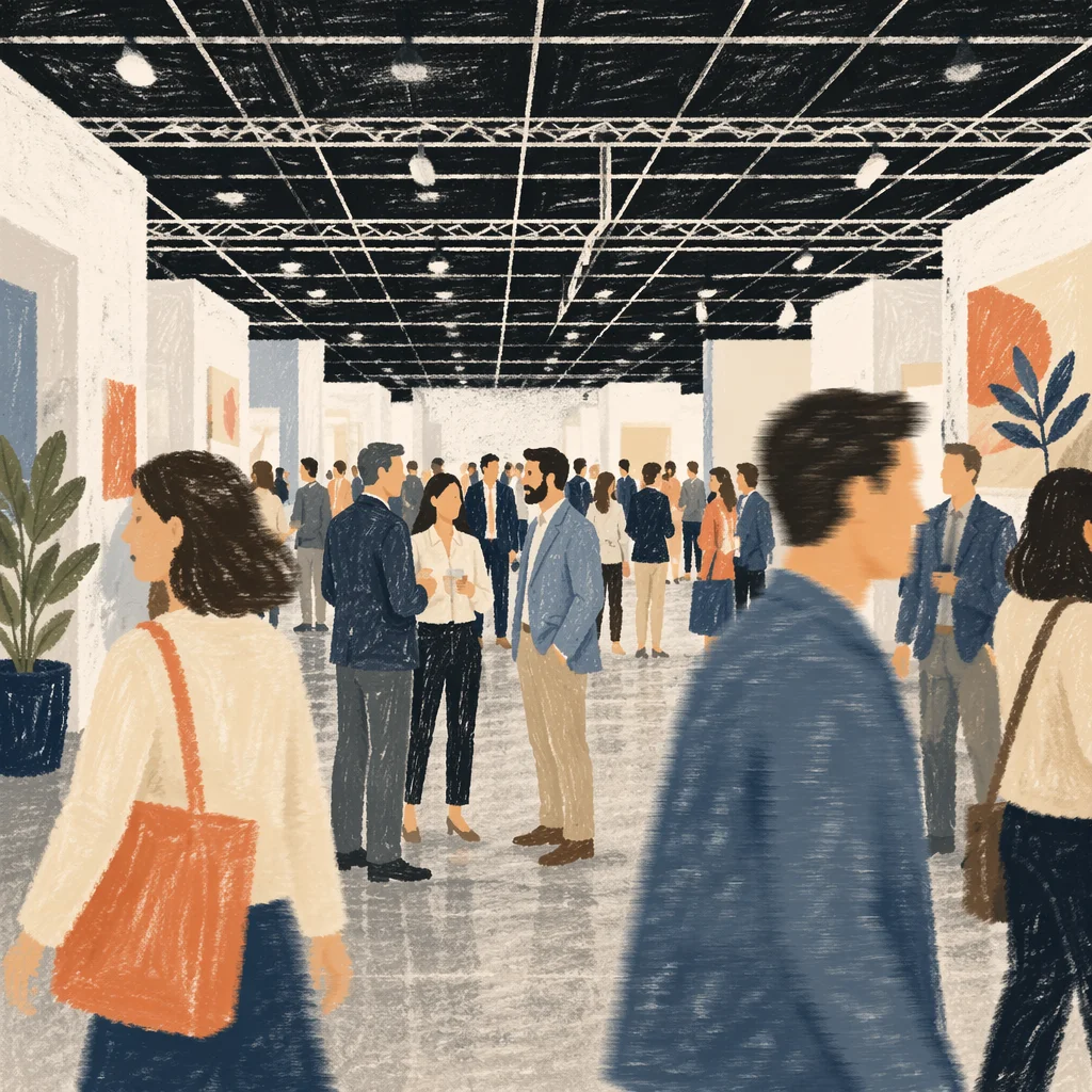 Professional Networking Event in Modern Exhibition Hall