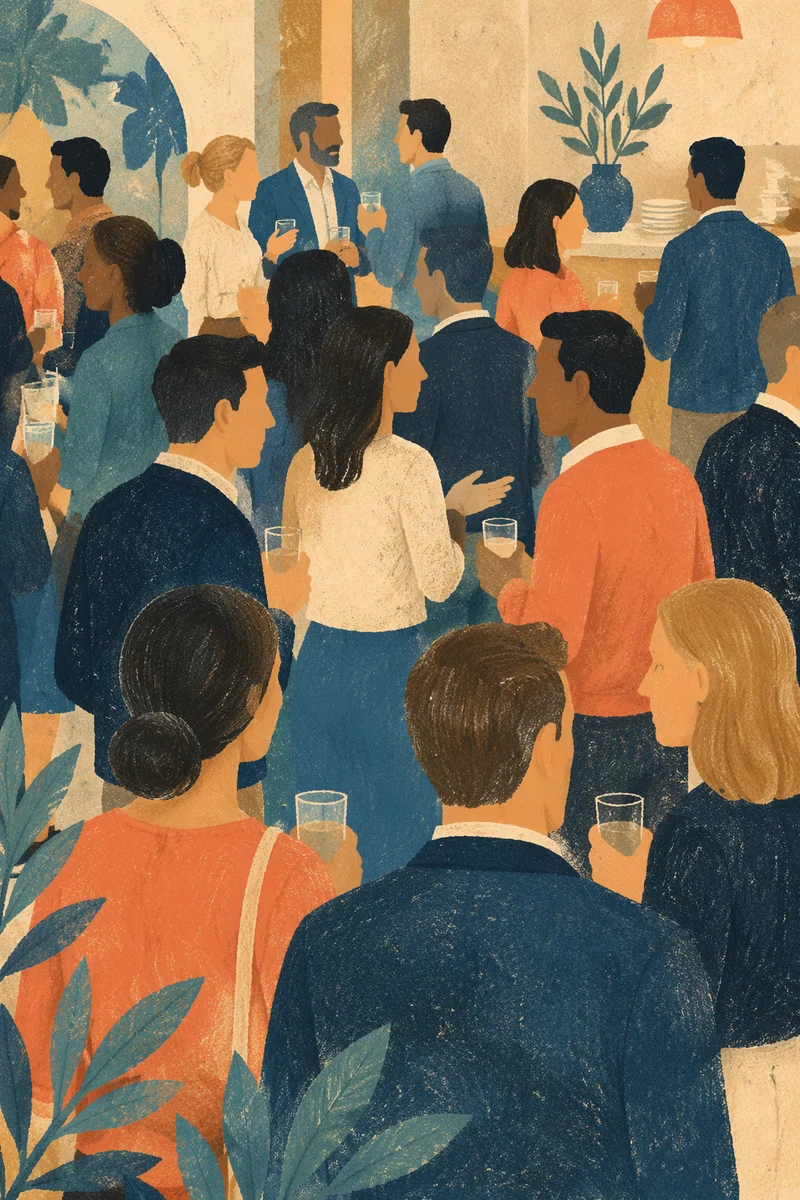 Anonymous Professionals Mingling at Networking Event