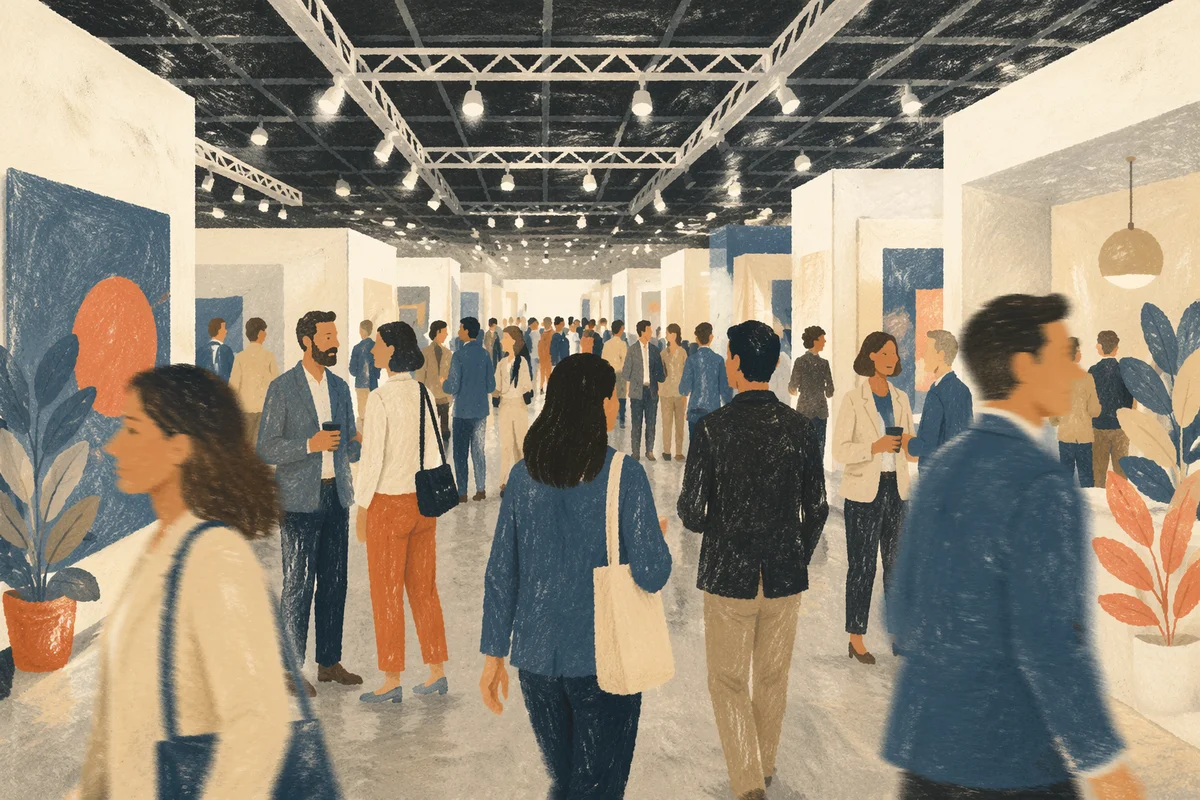 Professional Networking Event in Modern Exhibition Hall