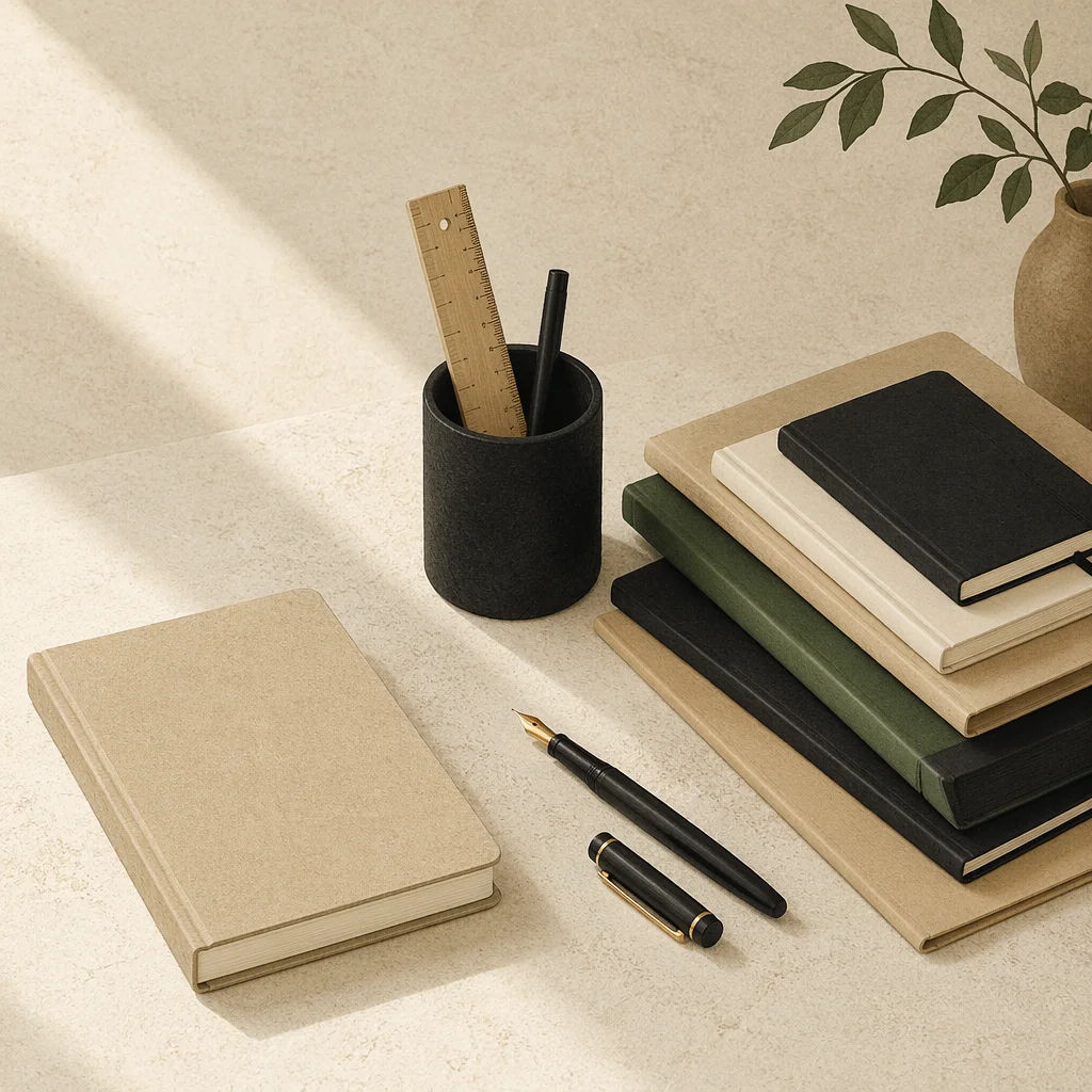 Minimal Organized Desk Supplies Still Life