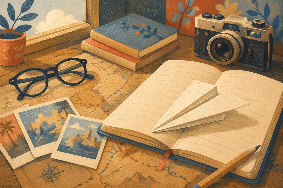 Paper Airplane Desk Planning Concept