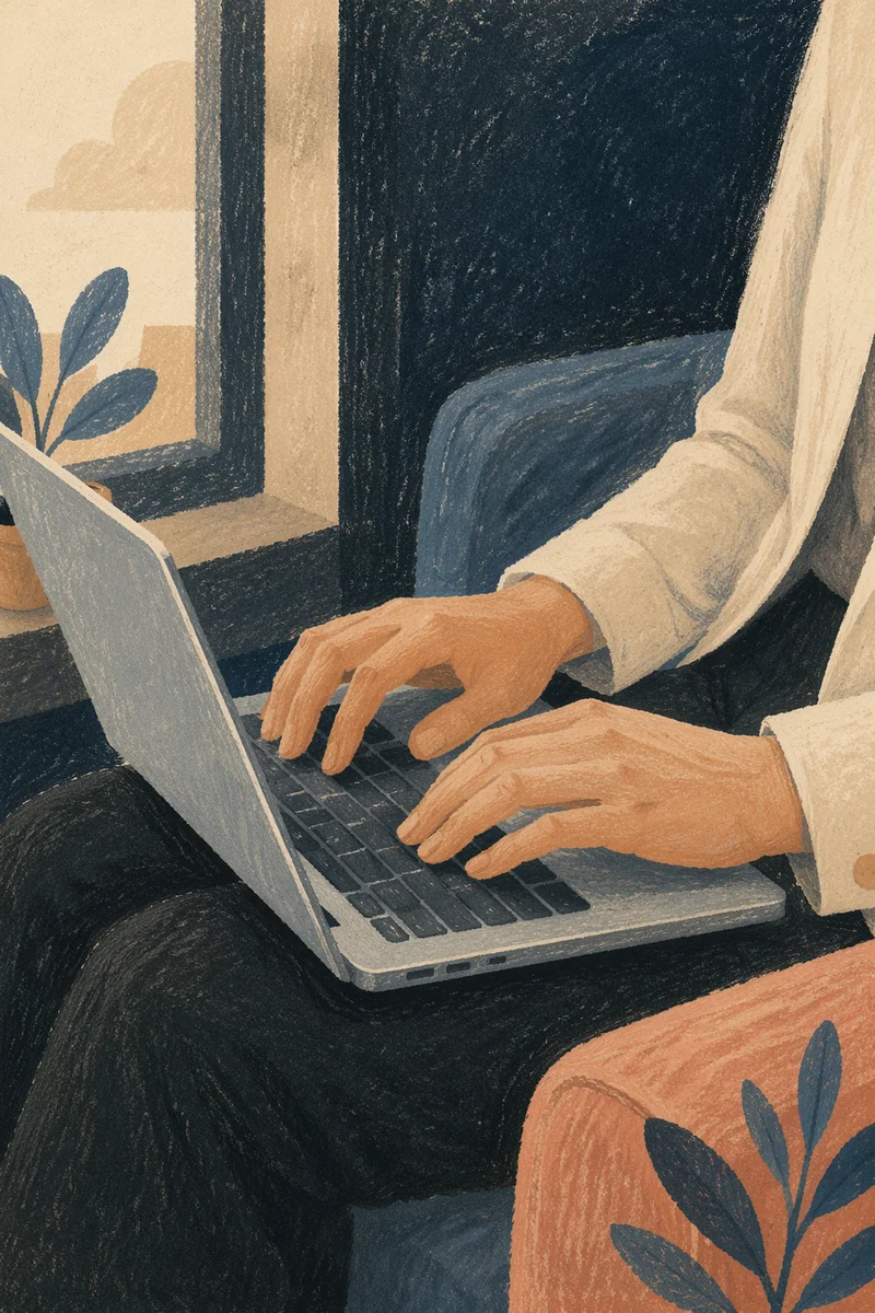 Professional Email Writing on Laptop