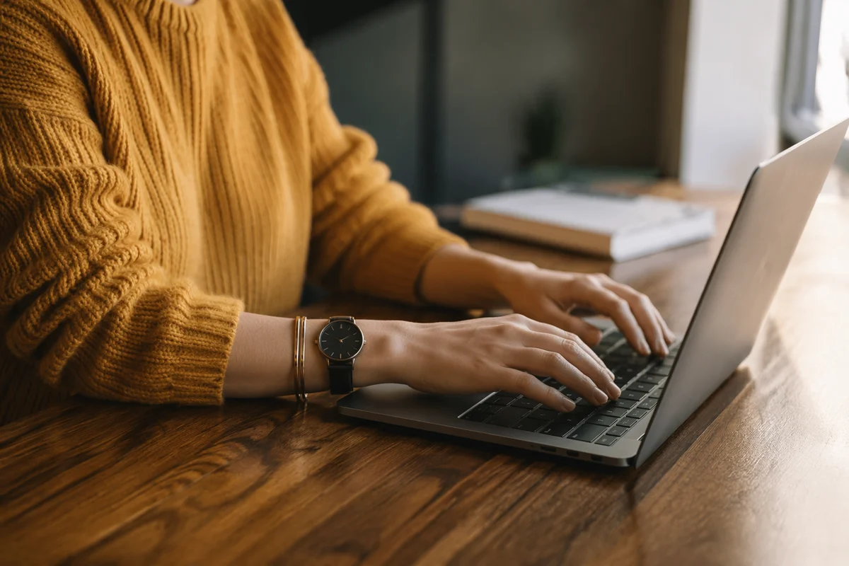 Professional Email Writing on Laptop
