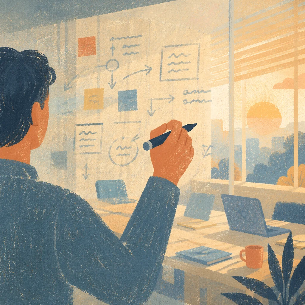 Glass Board Strategy Planning at Sunrise