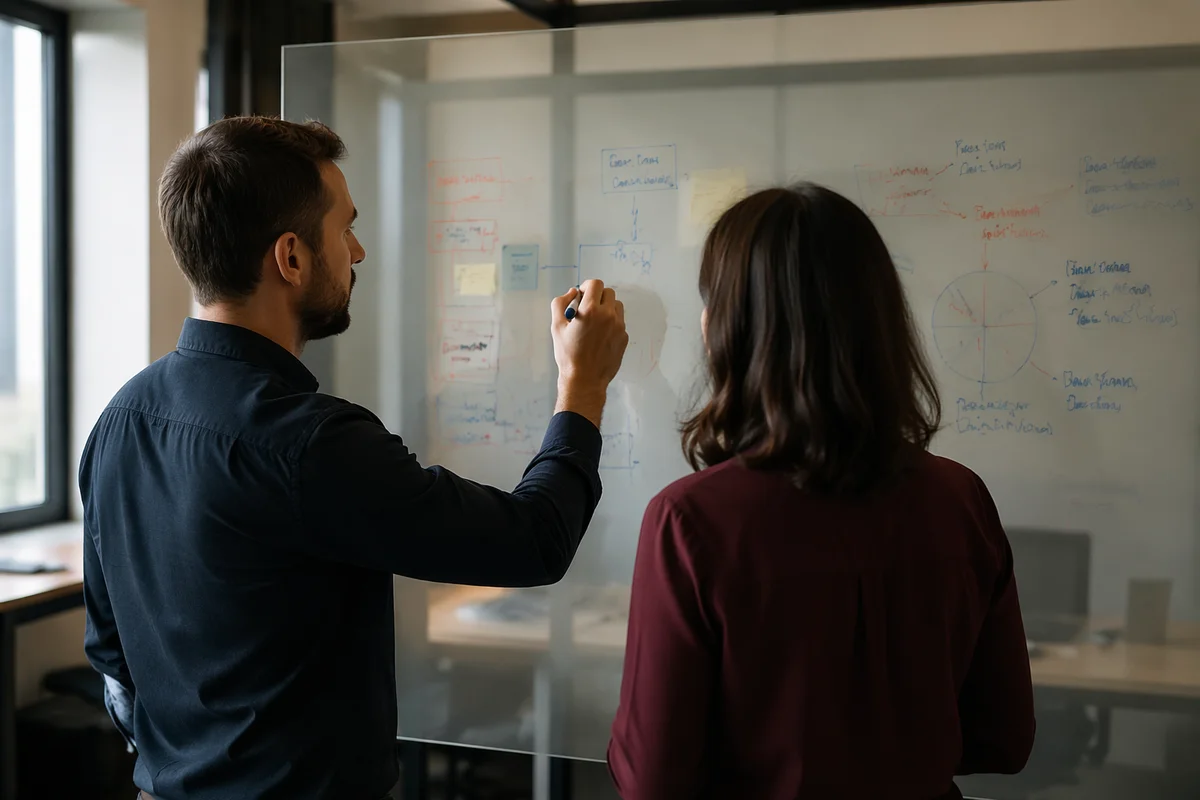 Glass Board Strategy Planning Session
