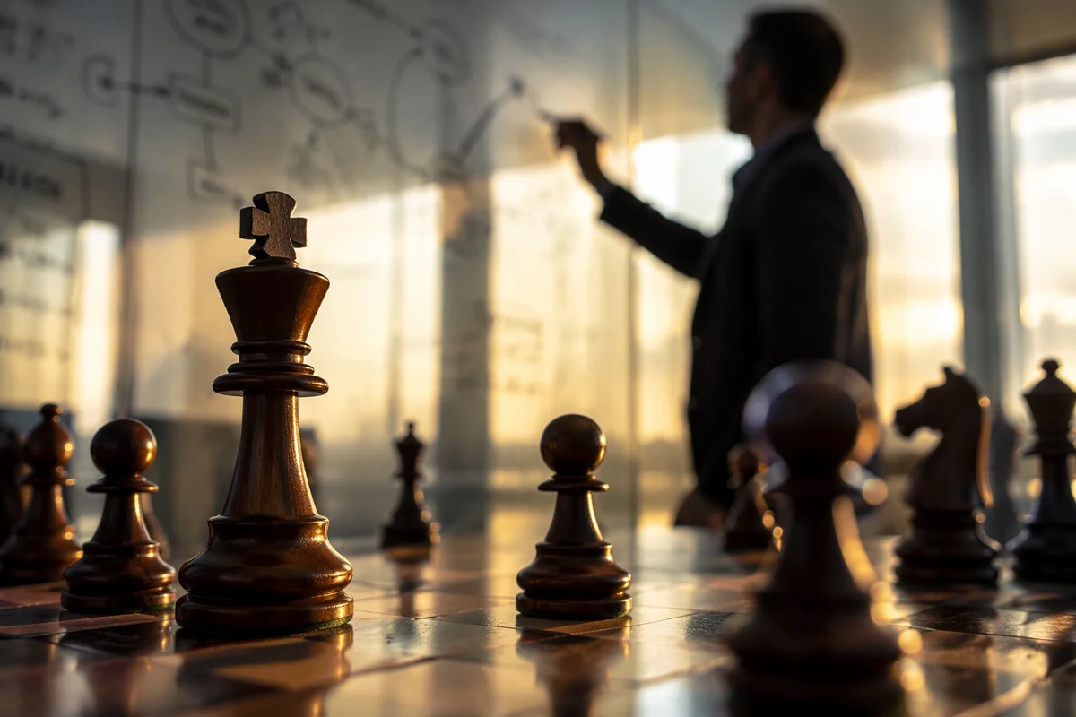 Executive Strategy Planning With Chess and Glass Board