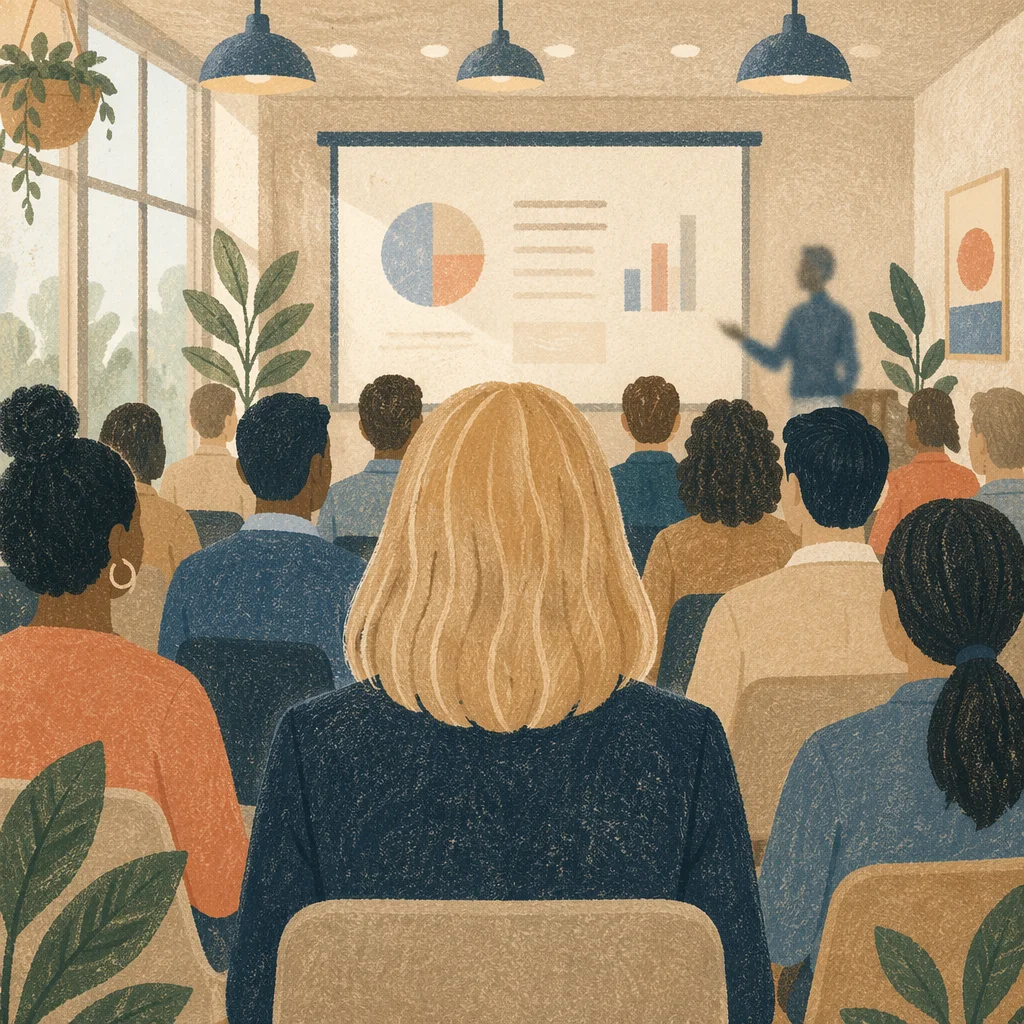 Conference Audience Viewing Projector Presentation