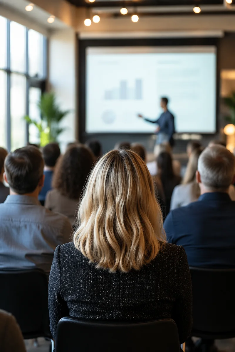 Audience Facing Projector Screen at Conference