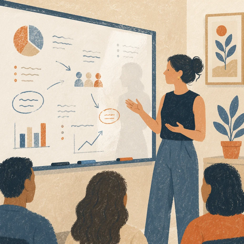Team Brainstorm Presentation in Modern Meeting Room