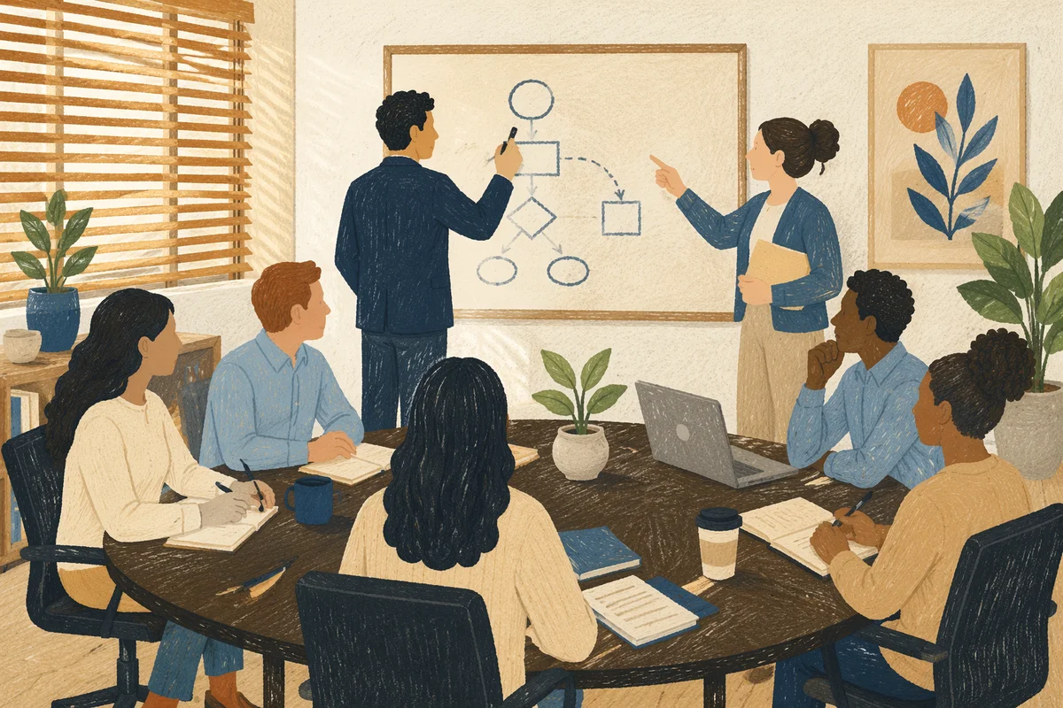 Collaborative Whiteboard Brainstorming in Modern Office