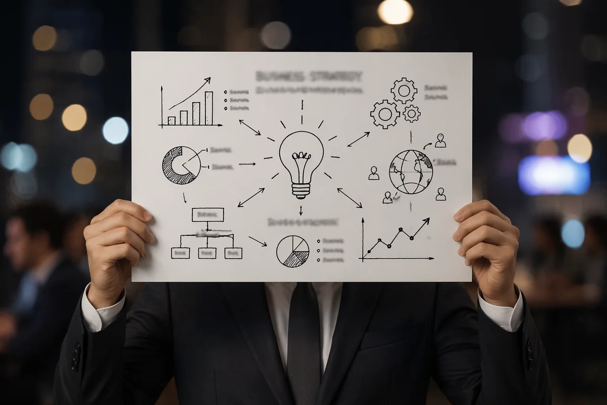Business Brainstorm Whiteboard Strategy Presentation
