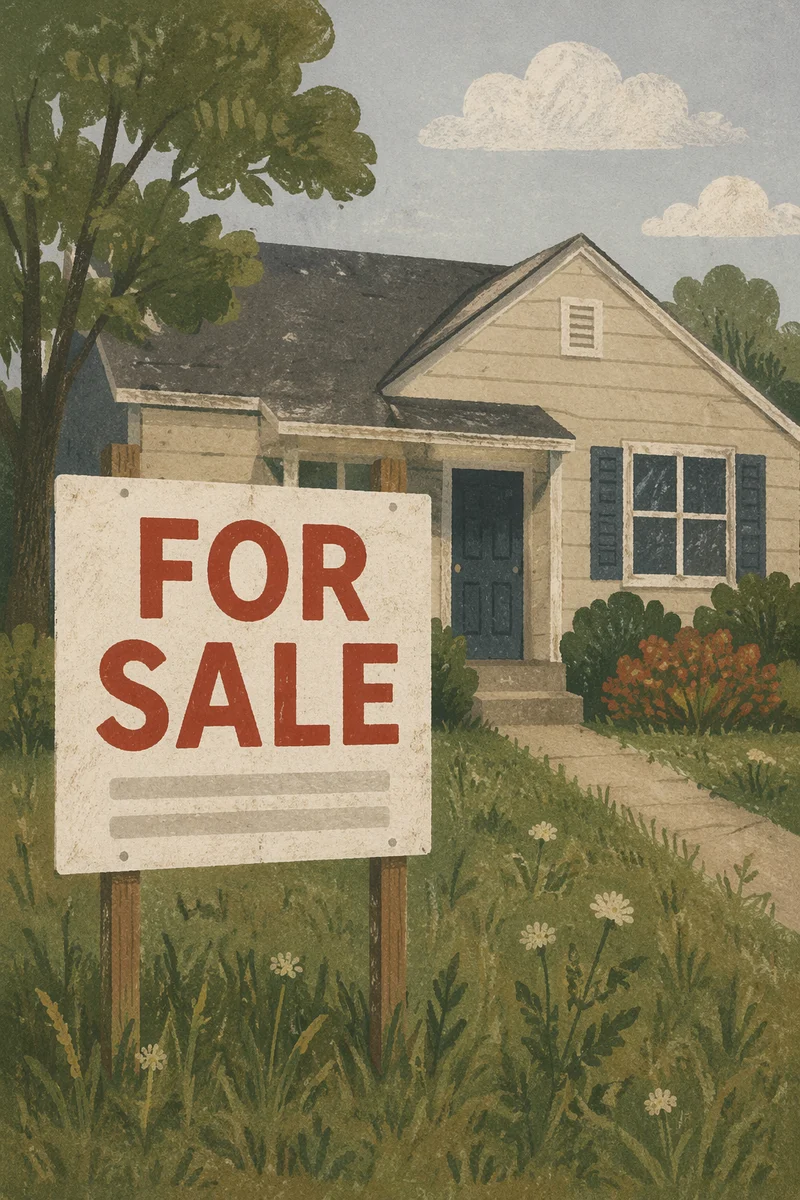 Suburban House For Sale Yard Sign