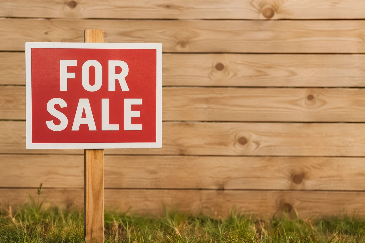 Real Estate House Sale Sign Closeup