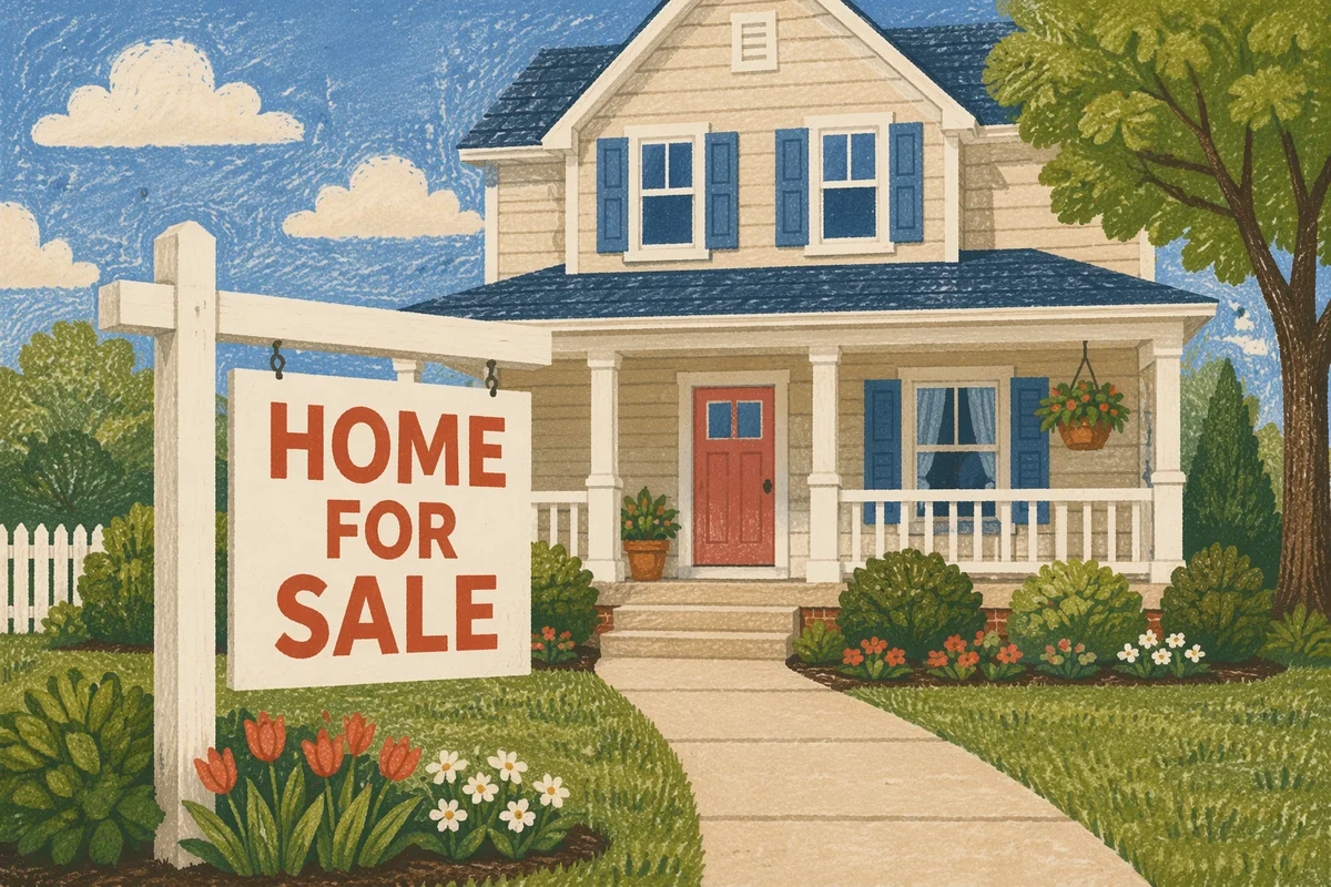 Suburban Home for Sale Yard Sign