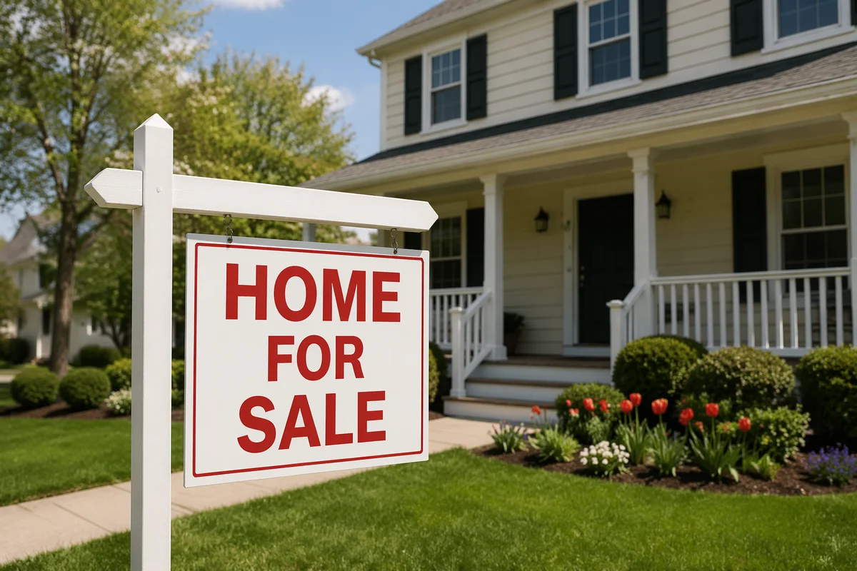 Suburban Home For Sale Yard Sign