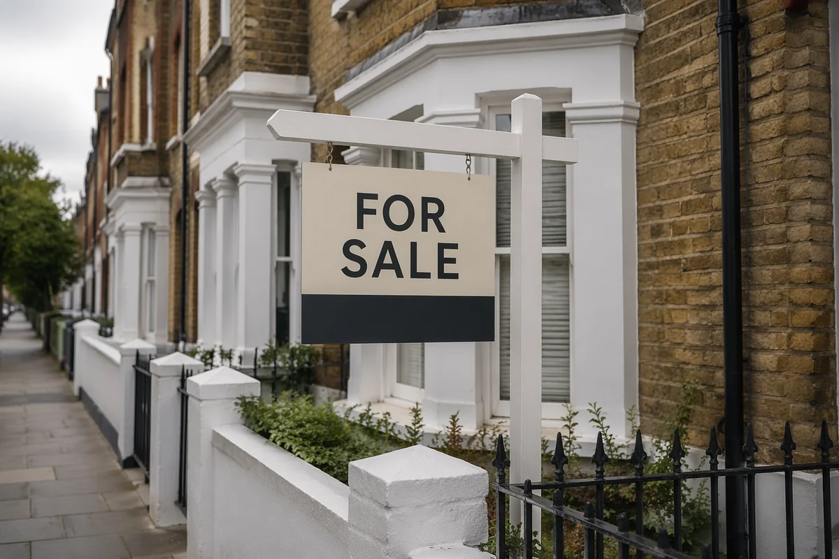 Urban Townhouse For Sale Sign