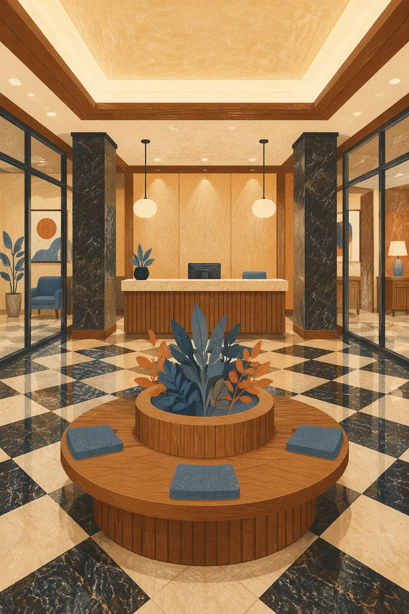 Modern Office Lobby Reception Desk