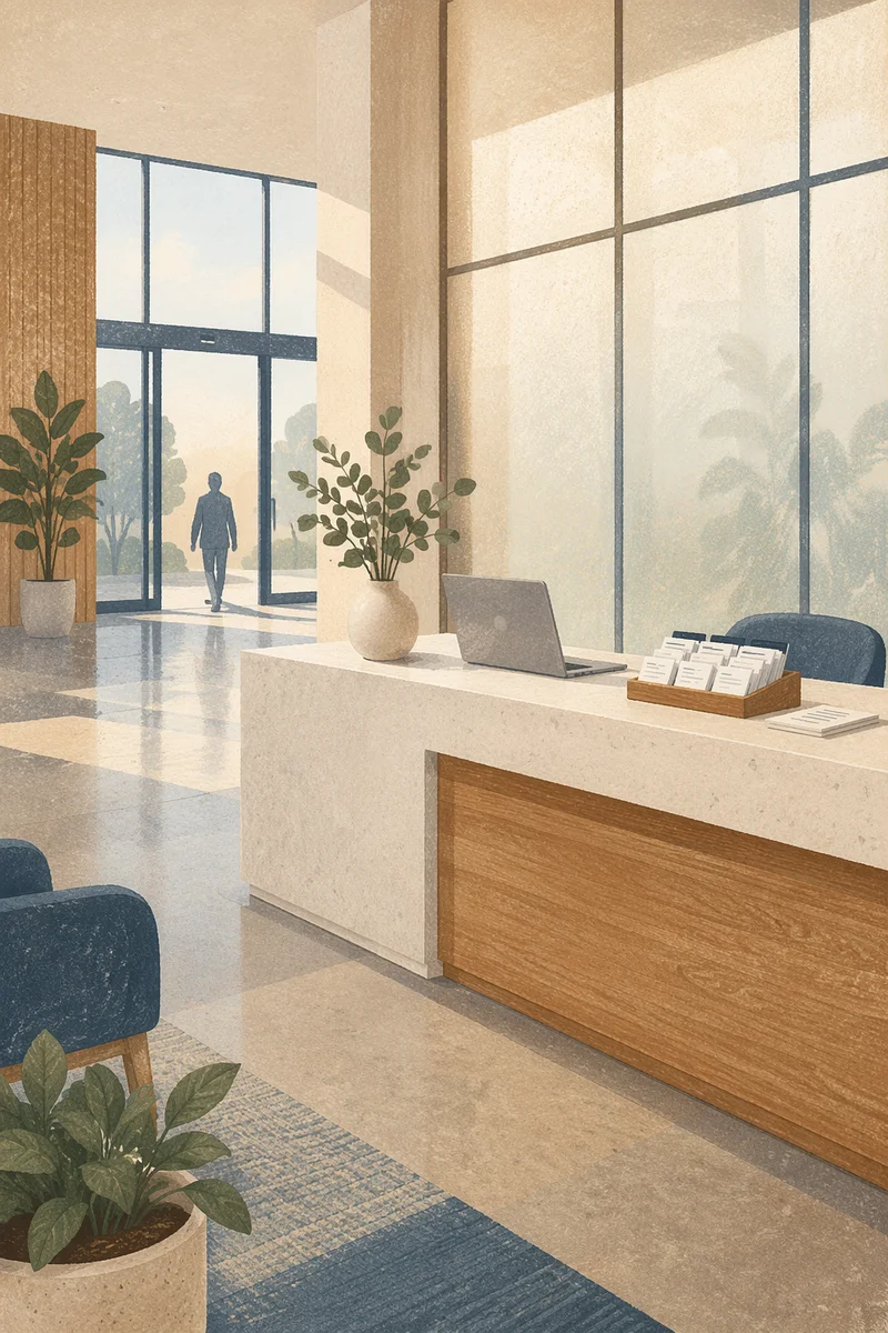 Modern Office Lobby Reception Desk Entrance