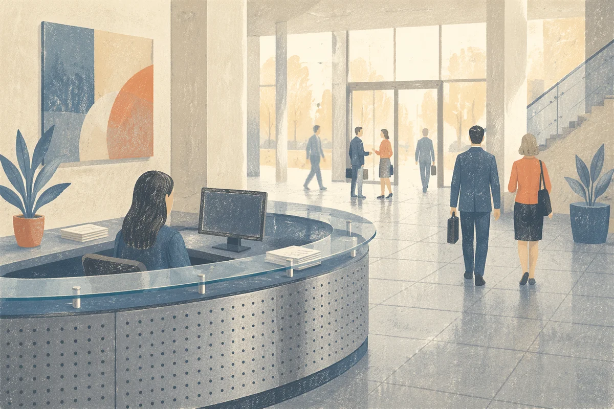 Modern Office Lobby Reception Desk Entrance