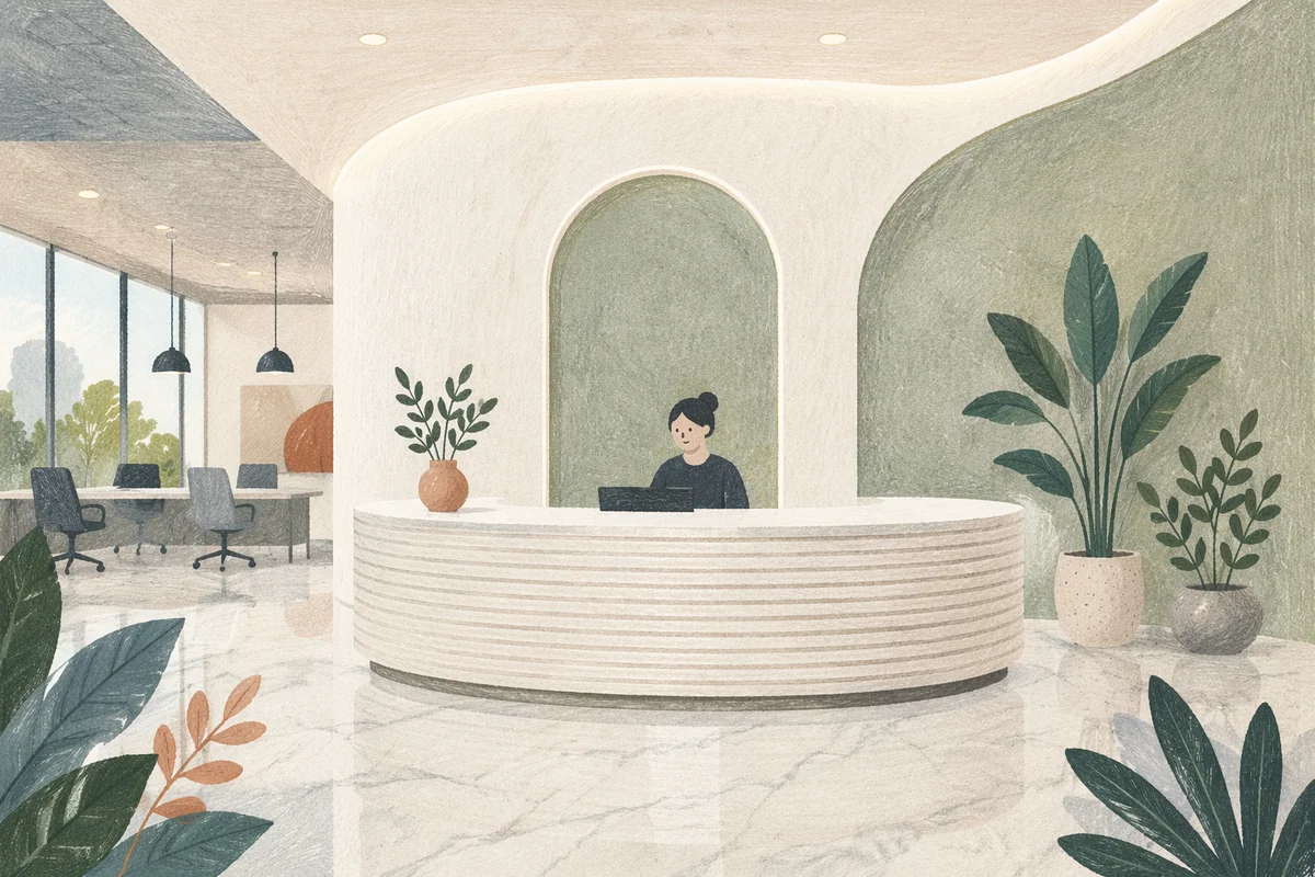 Modern Office Lobby Reception Desk Entrance